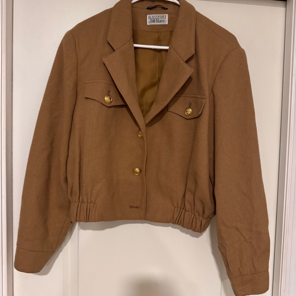 Vintage Bill Blass Cropped Camel Blazer